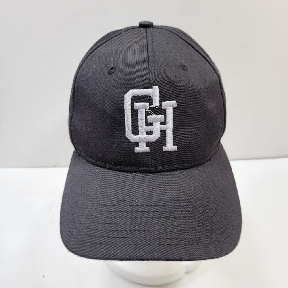 GH (Initials) Black Hat Cap Snap Back Black Mens